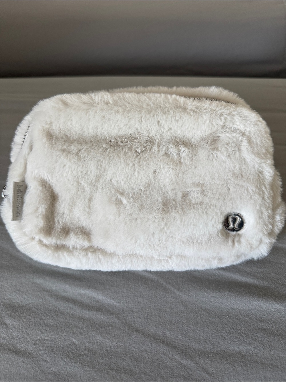 NWT lululemon Plush Faux-Fur Cosmetic Pouch in White